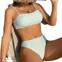 Women's Stripe 2 Pieces Set Bikinis Swimwear main image 5