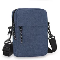 Men's Solid Color Oxford Cloth Zipper Crossbody Bag sku image 1