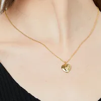 Copper 18K Gold Plated Simple Style Pearl Inlay Heart Shape Solid Color Zircon Necklace main image 2
