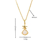 304 Stainless Steel K Gold Plated Simple Style Classic Style Plating Inlay Starfish Shell Rhinestones Pendant Necklace main image 7