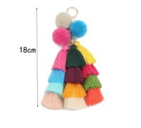 Cute Sweet Tassel Ball Alloy Cotton Bag Pendant Keychain sku image 1