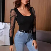 Women's Blouse Long Sleeve Blouses See-Through Streetwear Solid Color main image 2