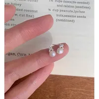 1 Pair Simple Style Bow Knot Inlay Sterling Silver Pearl Zircon Ear Studs main image 2