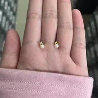 1 Pair Simple Style Bow Knot Inlay Sterling Silver Pearl Zircon Ear Studs sku image 2