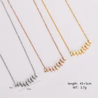 304 Stainless Steel 18K Gold Plated Rose Gold Plated Simple Style Classic Style Plating Inlay Notes Rhinestones Necklace main image 6