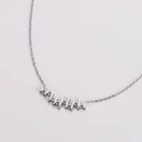 304 Stainless Steel 18K Gold Plated Rose Gold Plated Simple Style Classic Style Plating Inlay Notes Rhinestones Necklace main image 8