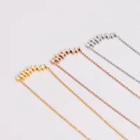 304 Stainless Steel 18K Gold Plated Rose Gold Plated Simple Style Classic Style Plating Inlay Notes Rhinestones Necklace main image 5