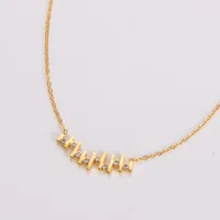 304 Stainless Steel 18K Gold Plated Rose Gold Plated Simple Style Classic Style Plating Inlay Notes Rhinestones Necklace main image 1