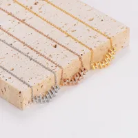 304 Stainless Steel 18K Gold Plated Rose Gold Plated Simple Style Classic Style Plating Inlay Notes Rhinestones Necklace main image 3