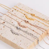 304 Stainless Steel 18K Gold Plated Rose Gold Plated Simple Style Classic Style Plating Inlay Notes Rhinestones Necklace main image 2