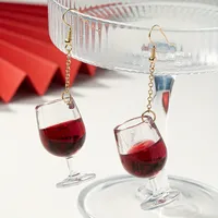 1 Pair Basic Modern Style Classic Style Wine Glass Arylic Alloy Drop Earrings main image 4
