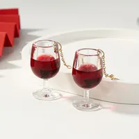 1 Pair Basic Modern Style Classic Style Wine Glass Arylic Alloy Drop Earrings main image 3