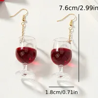 1 Pair Basic Modern Style Classic Style Wine Glass Arylic Alloy Drop Earrings main image 5
