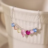 925 Sterling Silver Zircon Cable Chain Plating Inlay Water Droplets Necklace main image 1