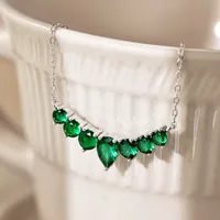 925 Sterling Silver Zircon Cable Chain Plating Inlay Water Droplets Necklace main image 3