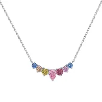 925 Sterling Silver Zircon Cable Chain Plating Inlay Water Droplets Necklace main image 4