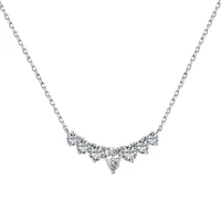 925 Sterling Silver Zircon Cable Chain Plating Inlay Water Droplets Necklace sku image 2