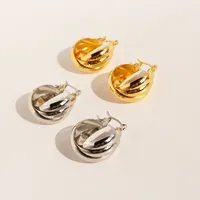 1 Pair Simple Style Commute Geometric Plating Brass 18K Gold Plated Earrings main image 2