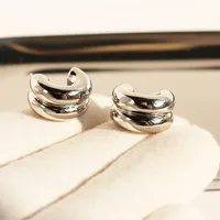1 Pair Simple Style C Shape Plating Brass 18K Gold Plated Ear Studs main image 4
