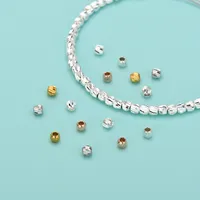 1 Piece Diameter 3mm Diameter 4mm Sterling Silver Solid Color Polished Beads main image 1