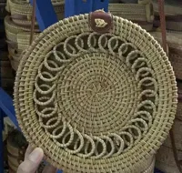Women's Large Pu Leather Geometric Vintage Style Ethnic Style Flip Cover Straw Bag sku image 57