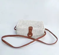Women's Large Pu Leather Geometric Vintage Style Ethnic Style Flip Cover Straw Bag sku image 4