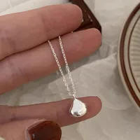 925 Sterling Silver Water Plating Cable Chain Chain Water Droplets Pendant Necklace main image 3
