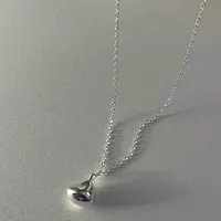925 Sterling Silver Water Plating Cable Chain Chain Water Droplets Pendant Necklace main image 4