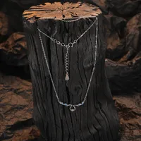 925 Sterling Silver Water Plating Zircon Cable Chain Inlay Antlers Pendant Necklace main image 2