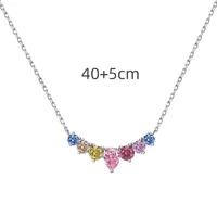 925 Sterling Silver Zircon Cable Chain Plating Inlay Water Droplets Necklace main image 6