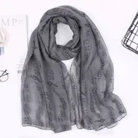 Women's Simple Style Notes Polyester Scarf main image 2