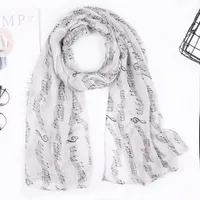 Women's Simple Style Notes Polyester Scarf main image 3