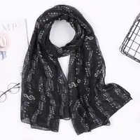 Women's Simple Style Notes Polyester Scarf sku image 2