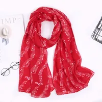 Women's Simple Style Notes Polyester Scarf sku image 3