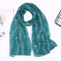 Women's Simple Style Notes Polyester Scarf sku image 6