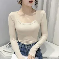Women's T-shirt Long Sleeve Blouses Washed Casual Simple Style Classic Style Solid Color main image 6