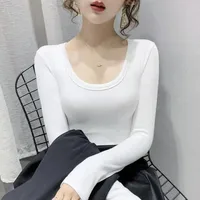 Women's T-shirt Long Sleeve Blouses Washed Casual Simple Style Classic Style Solid Color main image 10