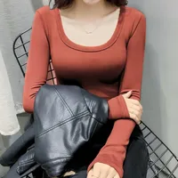 Women's T-shirt Long Sleeve Blouses Washed Casual Simple Style Classic Style Solid Color main image 2
