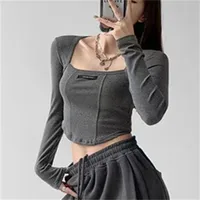Women's T-shirt Long Sleeve Blouses Washed Casual Solid Color main image 2
