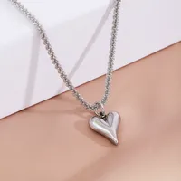 Titanium Steel Simple Style Plating Heart Shape Pendant Necklace main image 3
