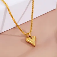 Titanium Steel Simple Style Plating Heart Shape Pendant Necklace main image 2