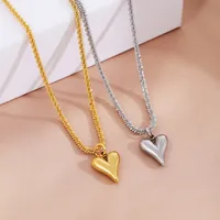 Titanium Steel Simple Style Plating Heart Shape Pendant Necklace main image 1
