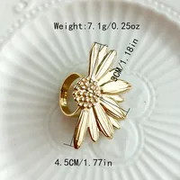 Elegant Glam Artistic Flower Dragonfly 304 Stainless Steel 14K Gold Plated Rings In Bulk sku image 4