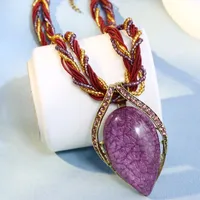Ethnic Style Bohemian Classic Style Geometric Alloy Plastic Resin Inlay Resin Women's Pendant Necklace main image 5