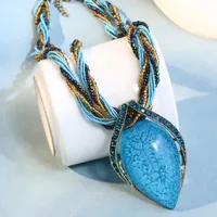 Ethnic Style Bohemian Classic Style Geometric Alloy Plastic Resin Inlay Resin Women's Pendant Necklace main image 3