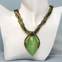 Ethnic Style Bohemian Classic Style Geometric Alloy Plastic Resin Inlay Resin Women's Pendant Necklace sku image 3