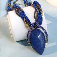 Ethnic Style Bohemian Classic Style Geometric Alloy Plastic Resin Inlay Resin Women's Pendant Necklace sku image 5