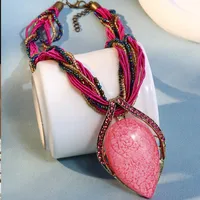 Ethnic Style Bohemian Classic Style Geometric Alloy Plastic Resin Inlay Resin Women's Pendant Necklace sku image 7
