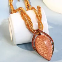 Ethnic Style Bohemian Classic Style Geometric Alloy Plastic Resin Inlay Resin Women's Pendant Necklace sku image 8