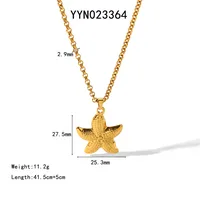 304 Stainless Steel 18K Gold Plated Hawaiian Vacation Classic Style Plating Starfish Earrings Necklace sku image 1